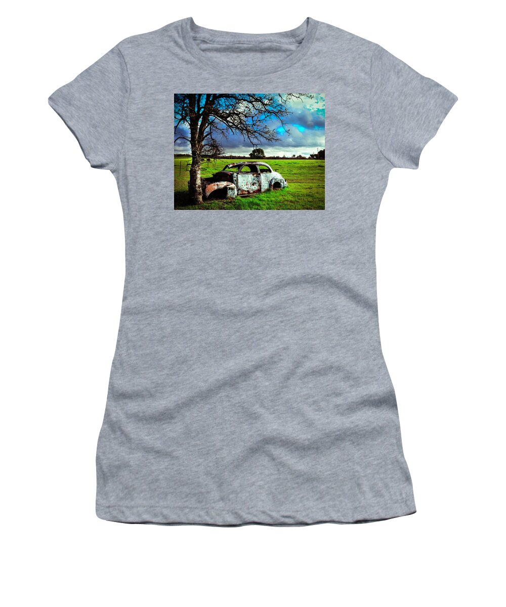 Abandoned Car Women's T-Shirt featuring the photograph Left by Dr Janine Williams