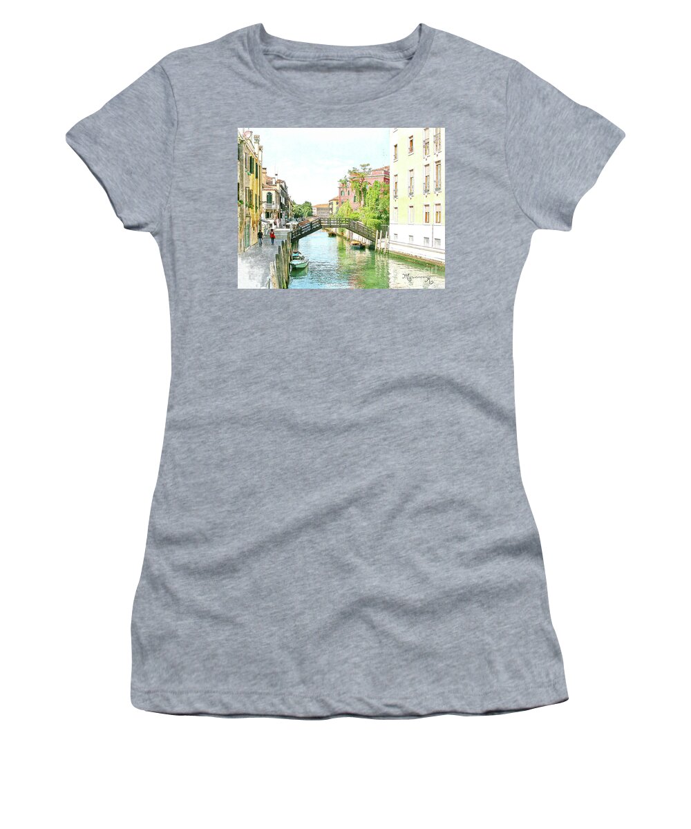 Italy Women's T-Shirt featuring the digital art Leisurely Afternoon Stroll by Mariarosa Rockefeller