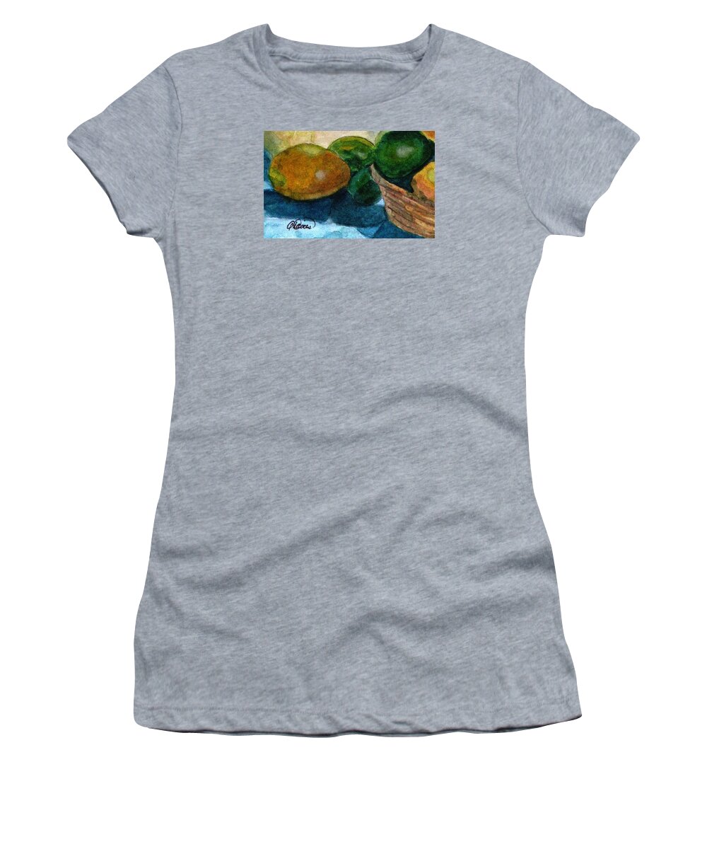 Lemons Women's T-Shirt featuring the painting Lemons And Limes by Angela Davies