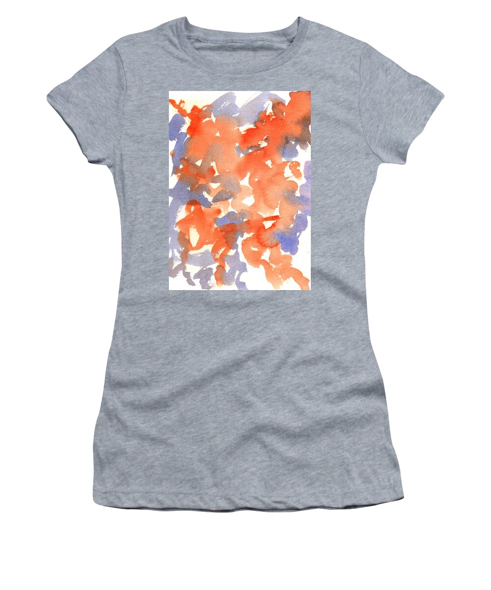 Red Women's T-Shirt featuring the painting Let's Play by Marcy Brennan