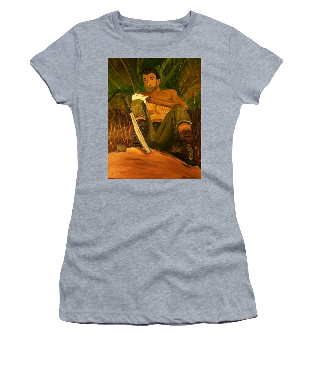 Glorso Art Women's T-Shirt featuring the painting Letter Home by Dean Glorso