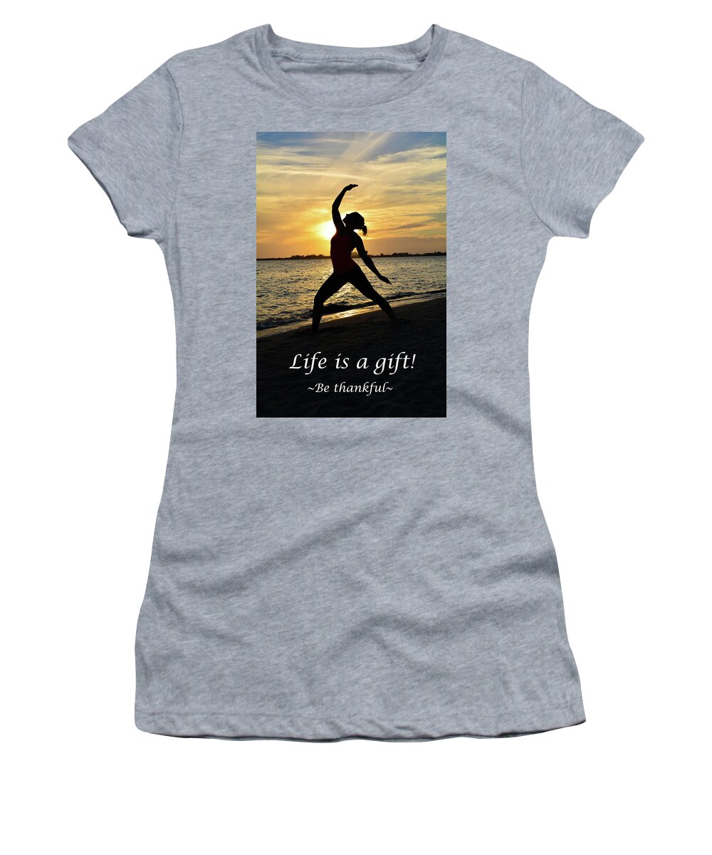Poster Women's T-Shirt featuring the photograph Life is a Gift by Lisa Kilby