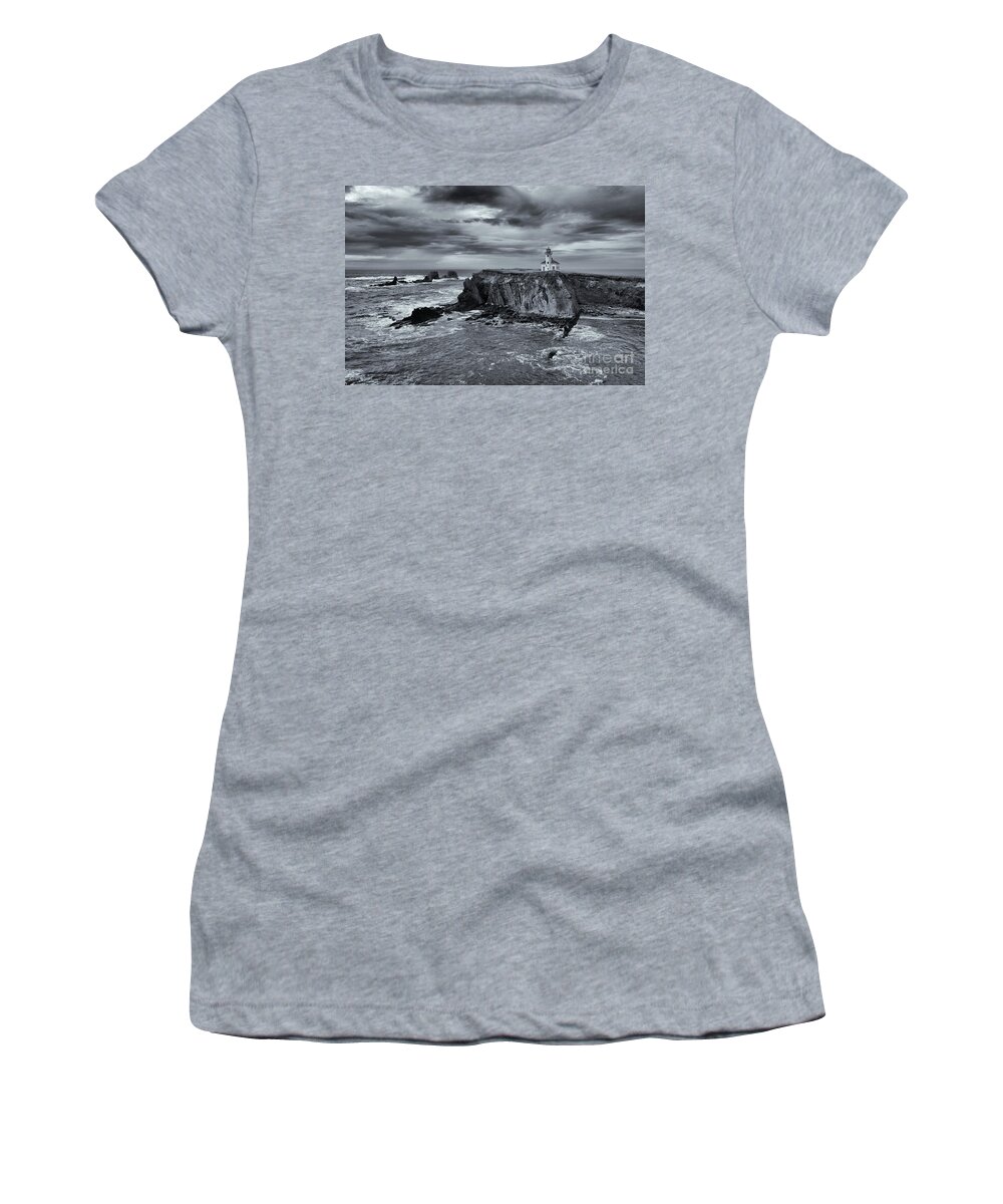 Cape Arago Lighthouse Women's T-Shirt featuring the photograph Light before the Storm by Michael Dawson