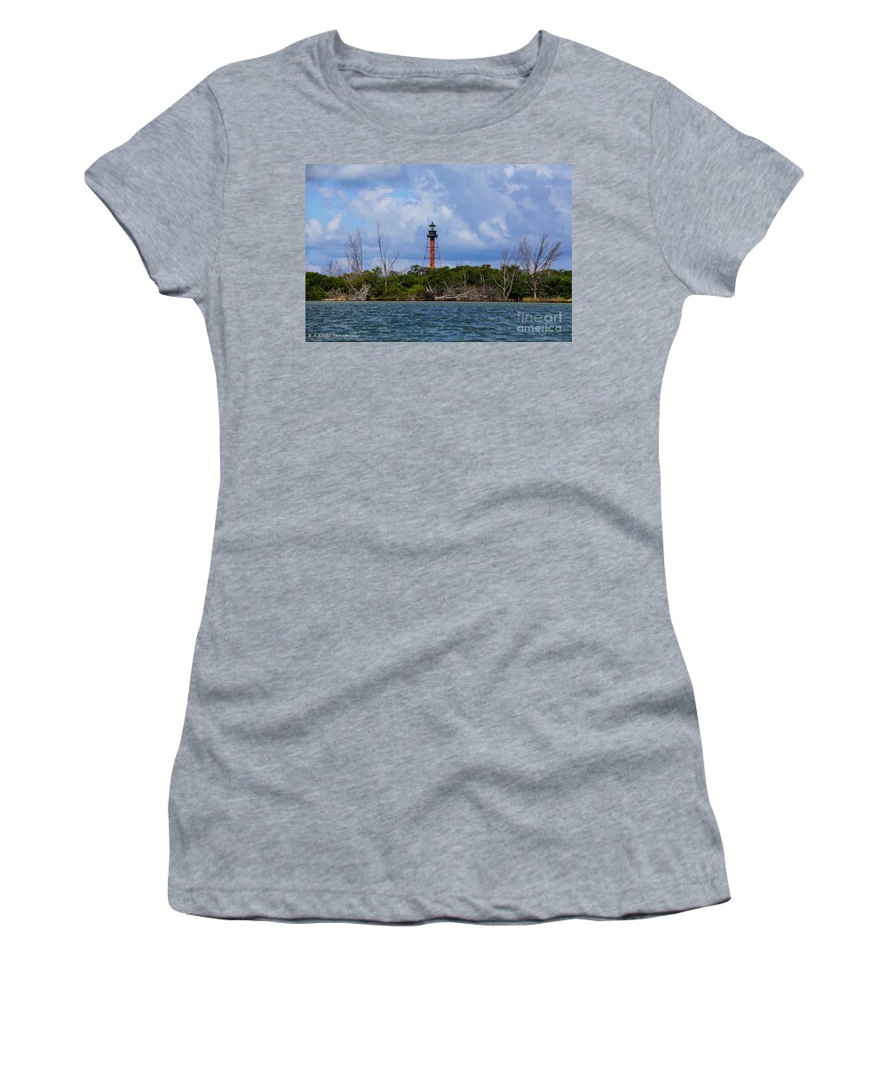 Lighthouse Women's T-Shirt featuring the photograph Lighthouse at Anclote Key by Barbara Bowen