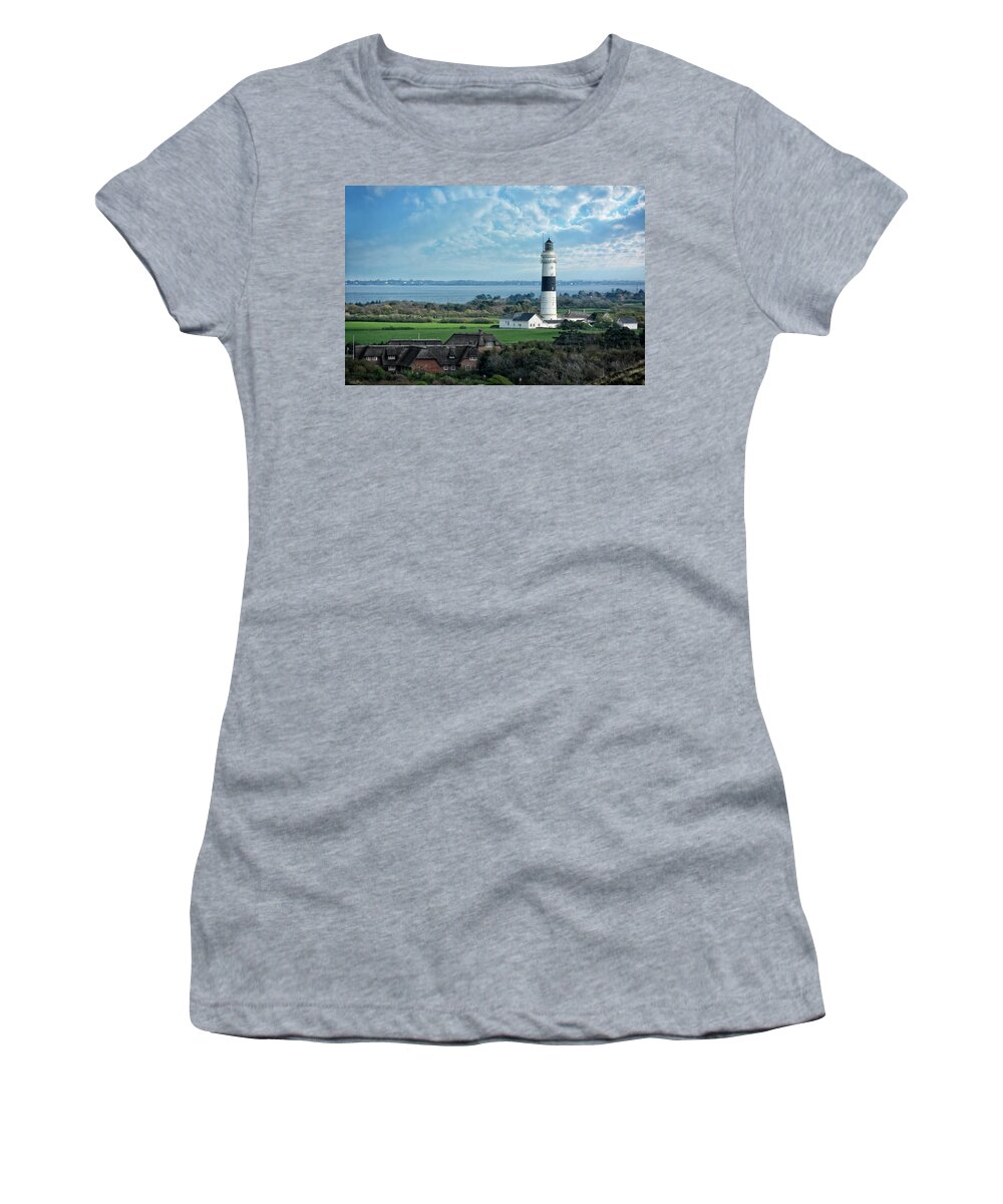 Sylt Women's T-Shirt featuring the photograph Lighthouse Langer Christian SYLT by Joachim G Pinkawa