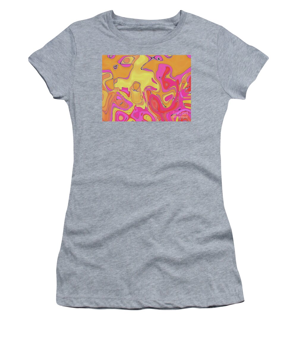Abstract Women's T-Shirt featuring the digital art Lignes en Folies - 05a by Variance Collections
