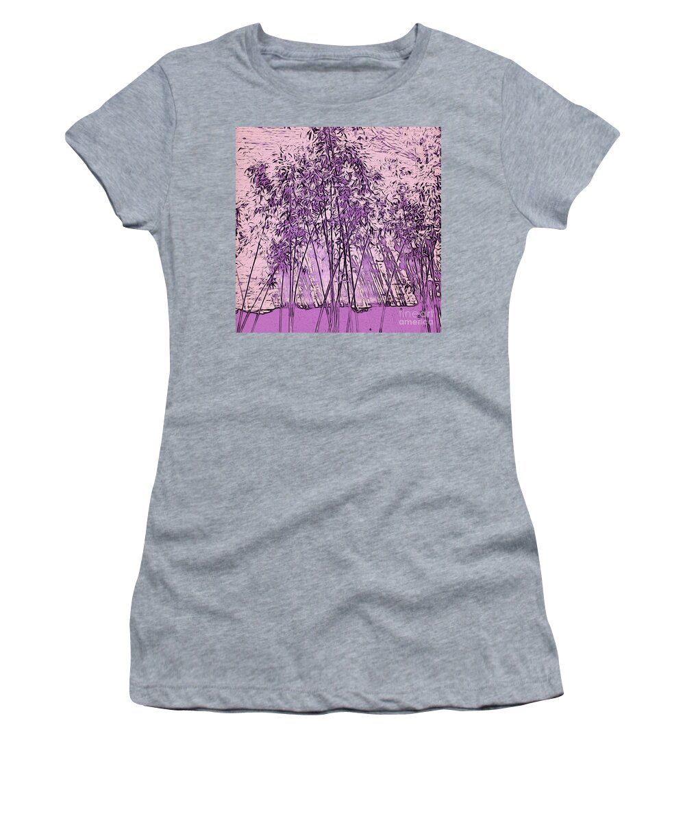 Lavender Women's T-Shirt featuring the photograph Lilac Bamboo Garden by Onedayoneimage Photography