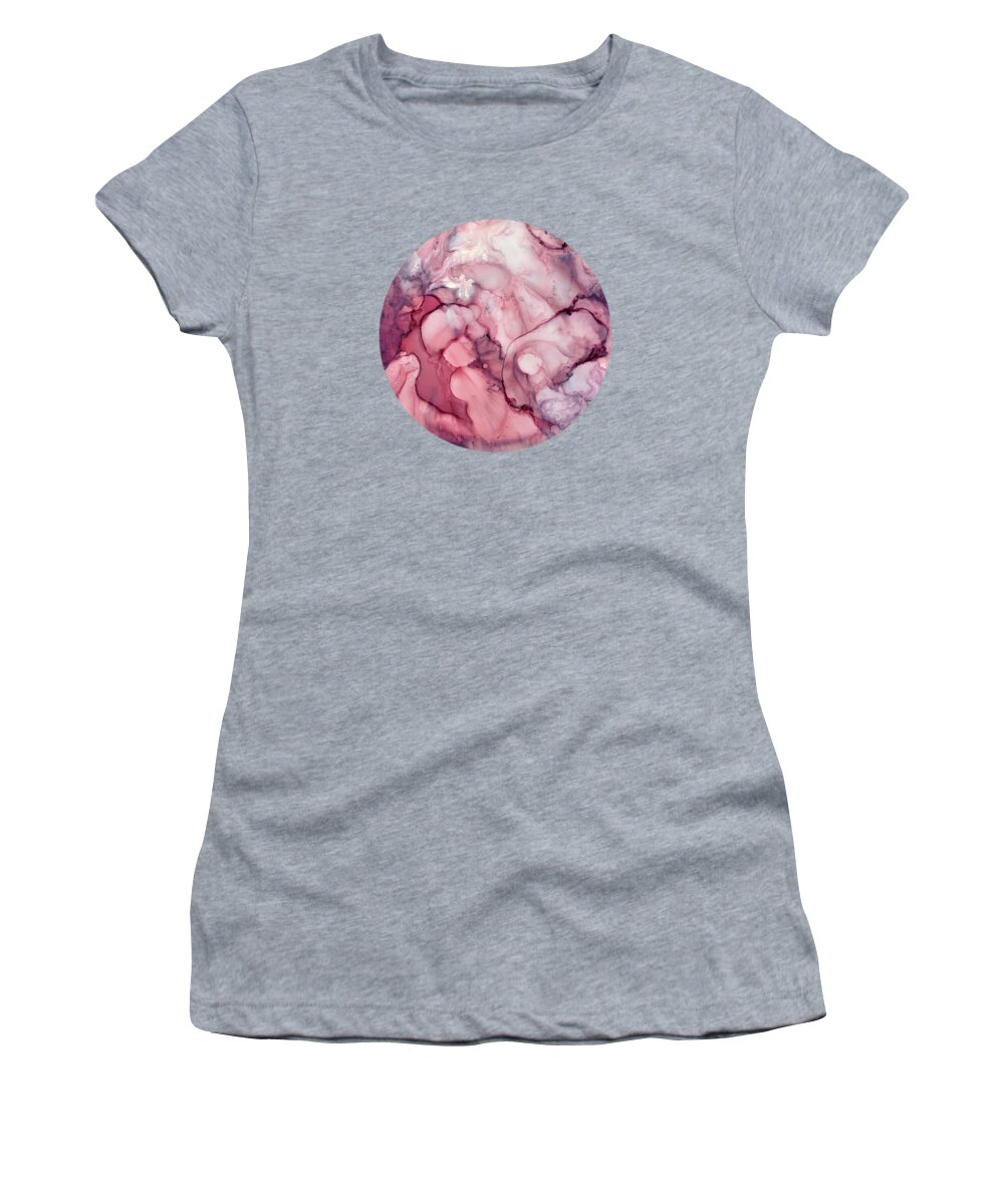 Liquid Women's T-Shirt featuring the digital art Liquid Mauve Abstract by Spacefrog Designs
