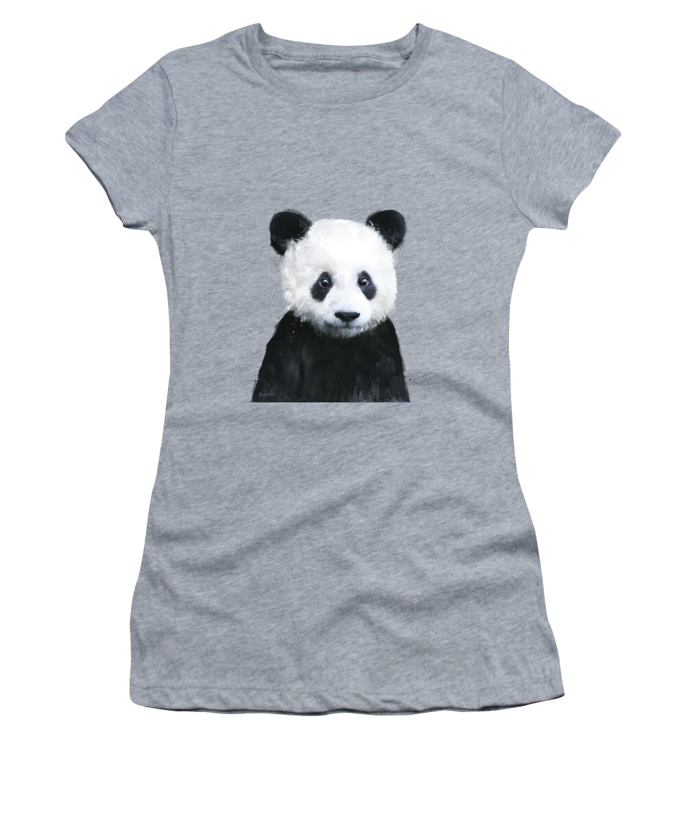 Panda Women's T-Shirt featuring the painting Little Panda by Amy Hamilton