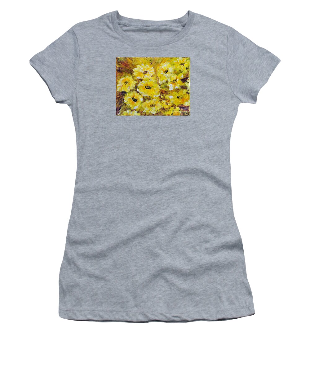 Flowers Women's T-Shirt featuring the painting Little Piece Of Summer by Teresa Wegrzyn