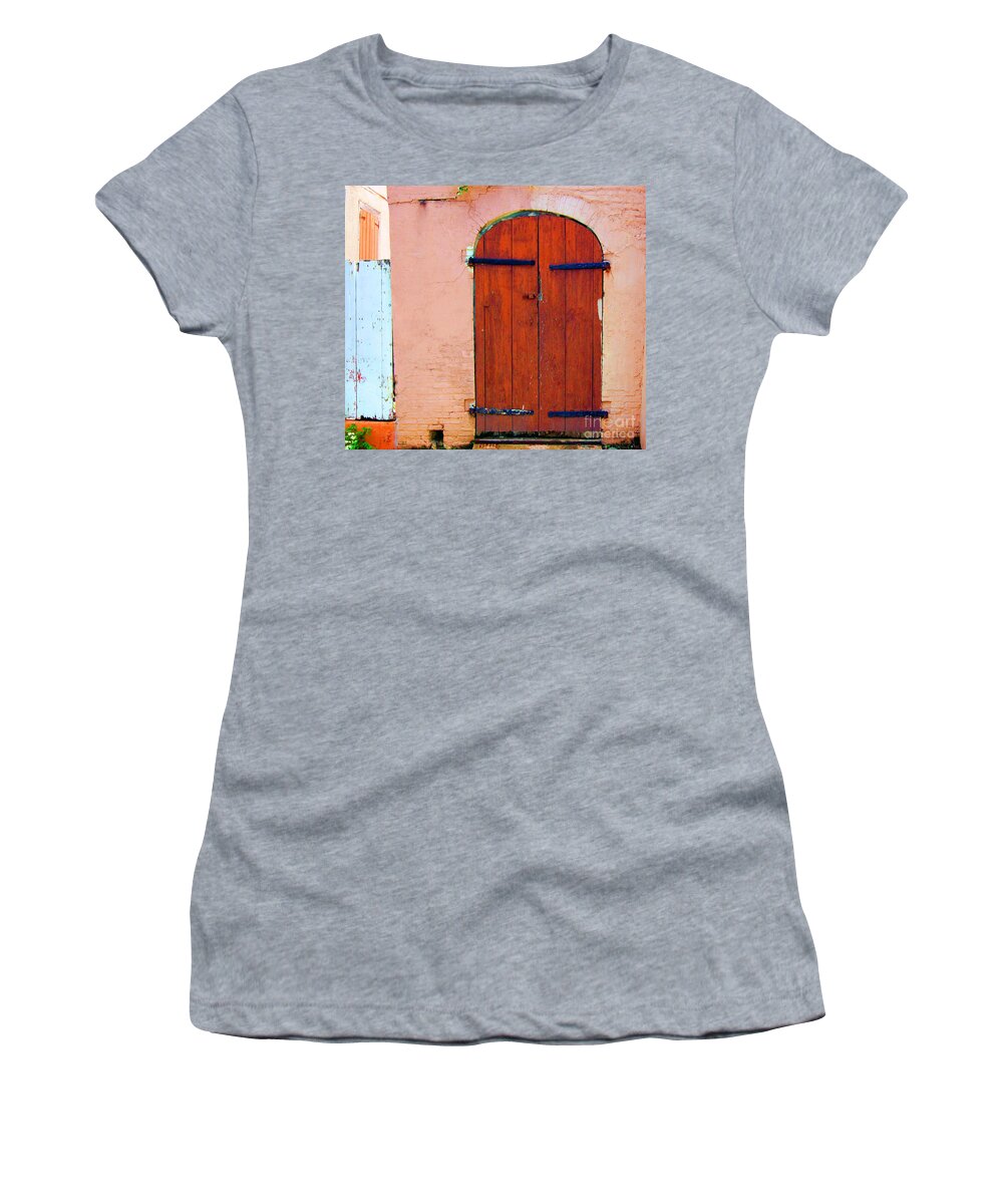 Door Women's T-Shirt featuring the photograph Little Pink House by Debbi Granruth