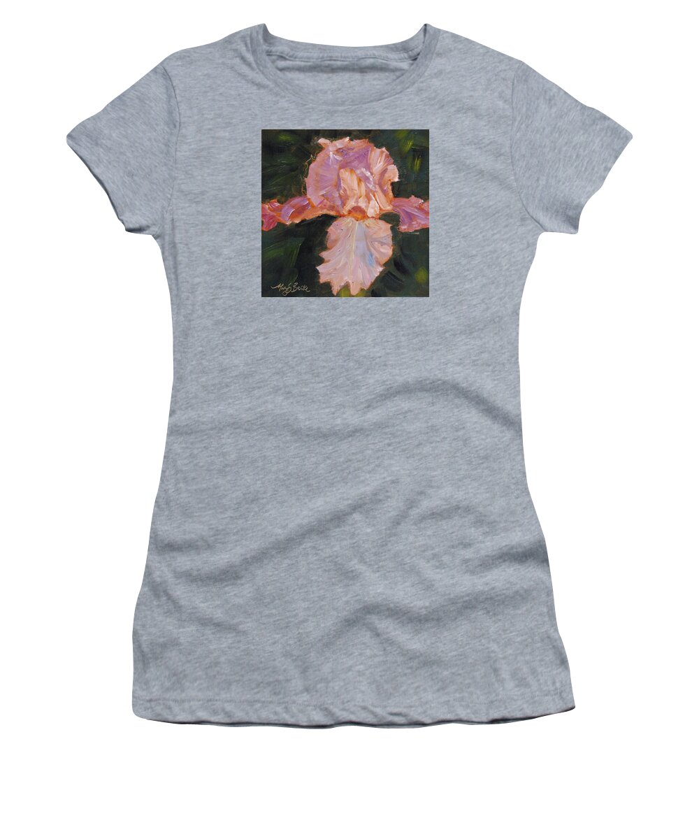 Art Women's T-Shirt featuring the painting Lively Iris by Mary Benke