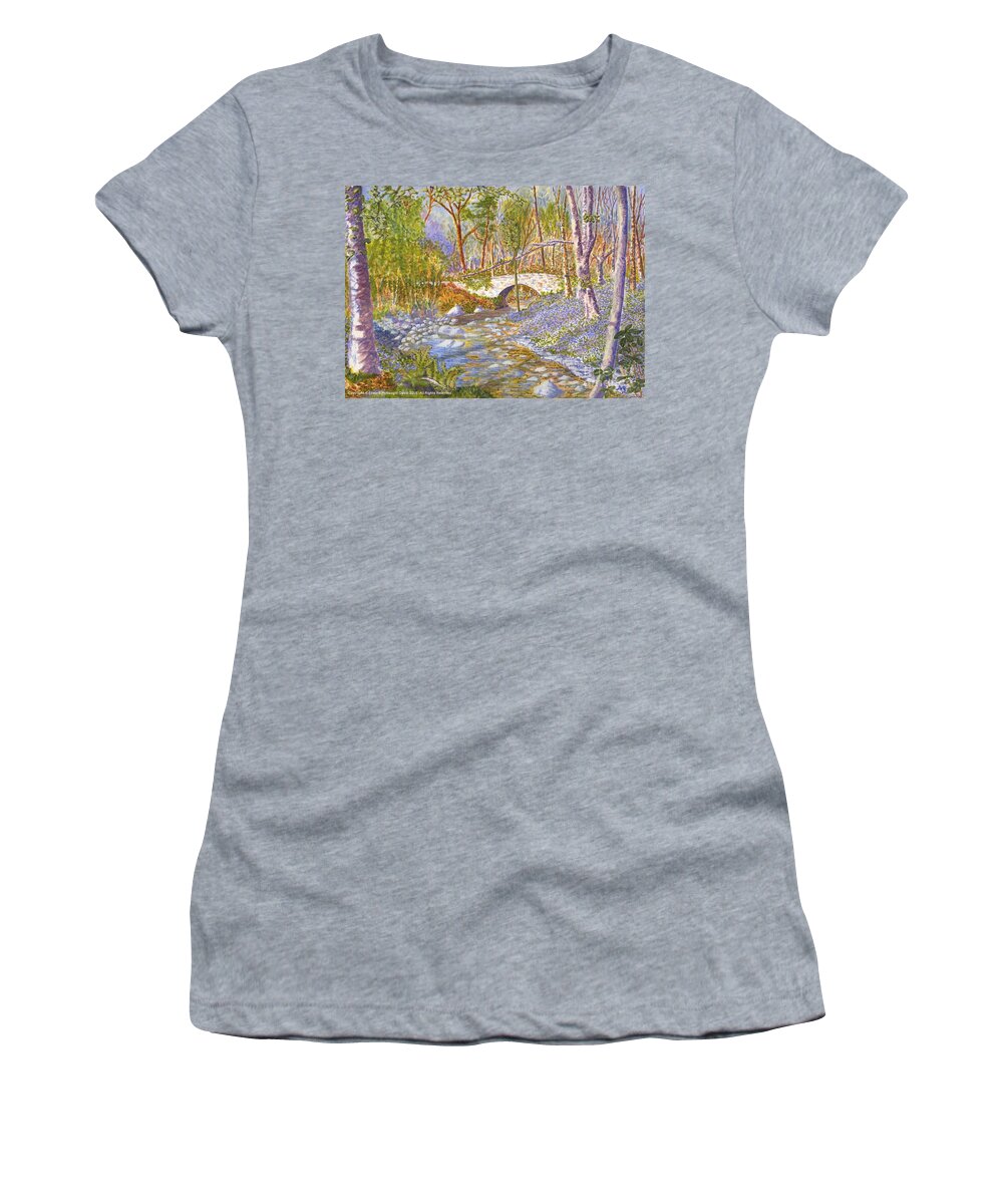 Llanina Woods Mansion New Quay Wales Women's T-Shirt featuring the painting Llanina Woods Mansion New Quay Wales Painting by Edward McNaught-Davis