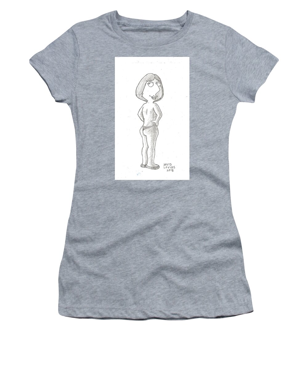 Lois Griffin from the back wearing skimpy black panties Women's T-Shirt by  David Lovins - Pixels