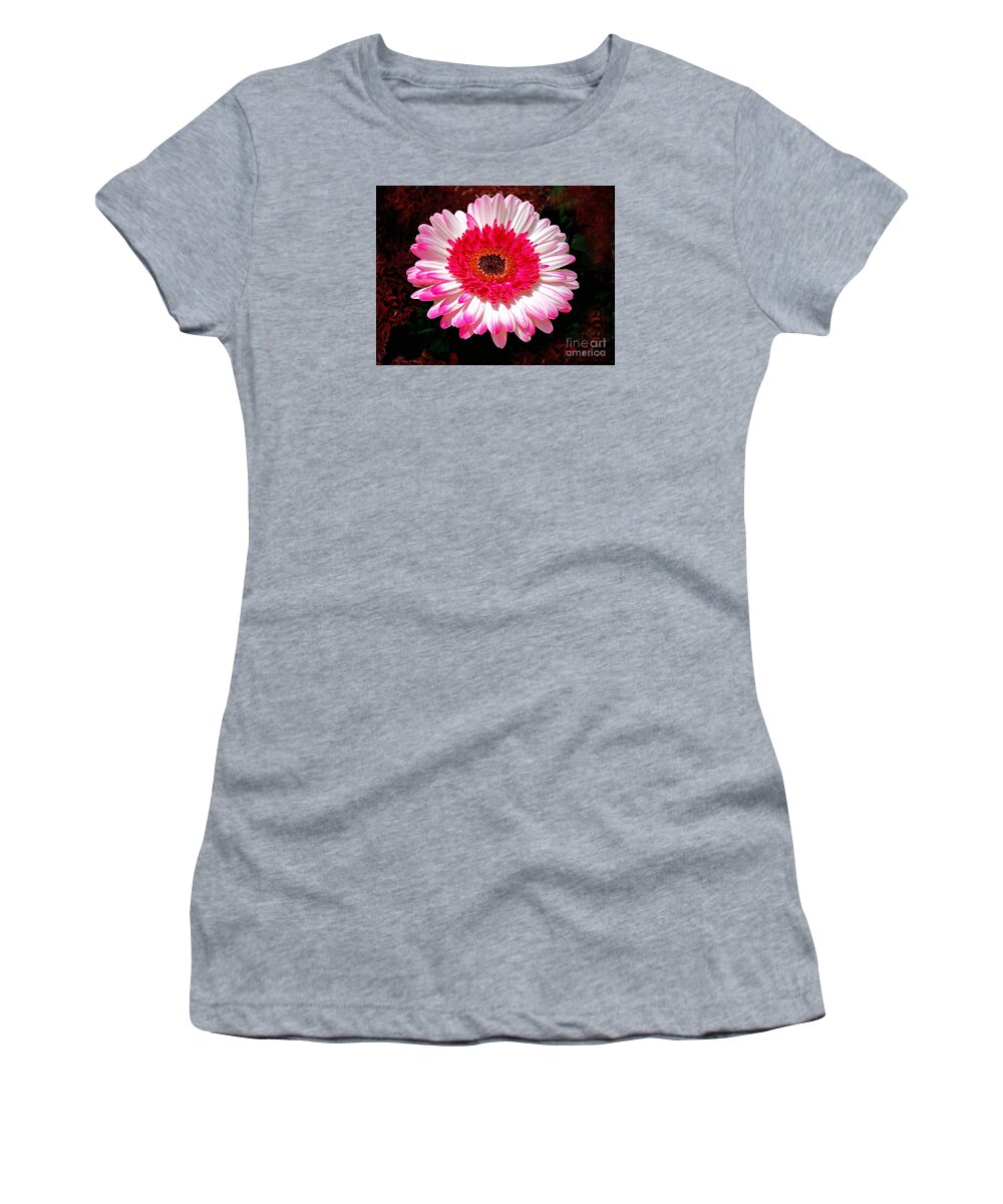 Gerbera Women's T-Shirt featuring the photograph Lollipop Gerber Daisy by Pat Davidson