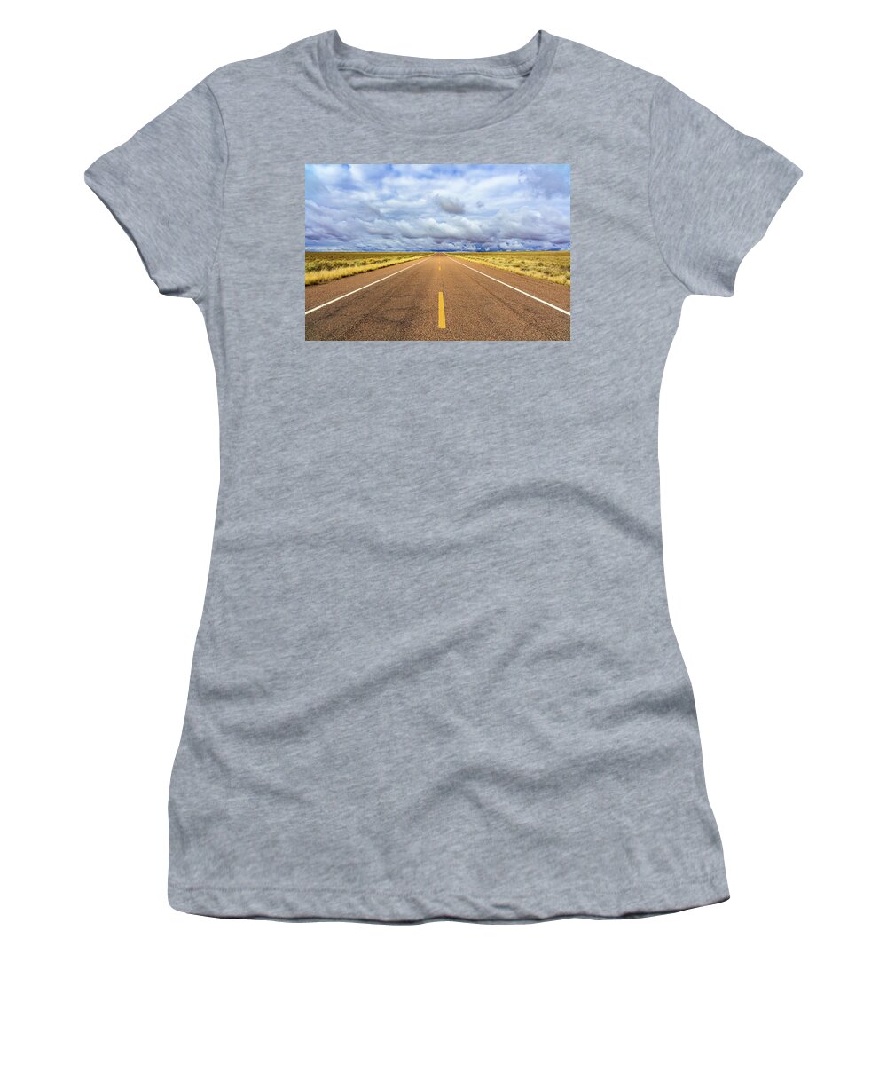 Arizona Women's T-Shirt featuring the photograph Lonely Arizona Highway by Raul Rodriguez