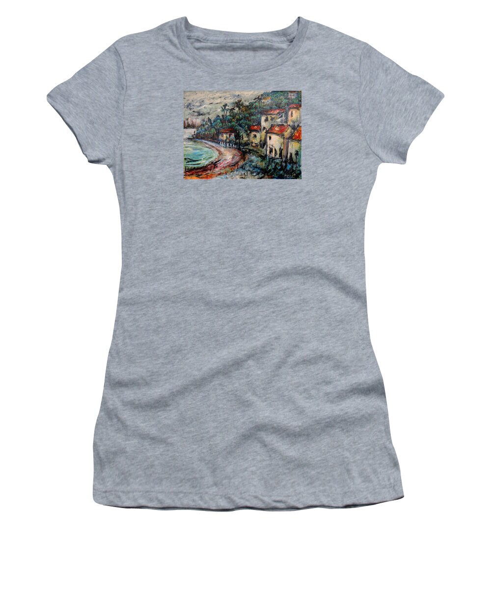Art Women's T-Shirt featuring the painting Lonely Bay by Jeremy Holton