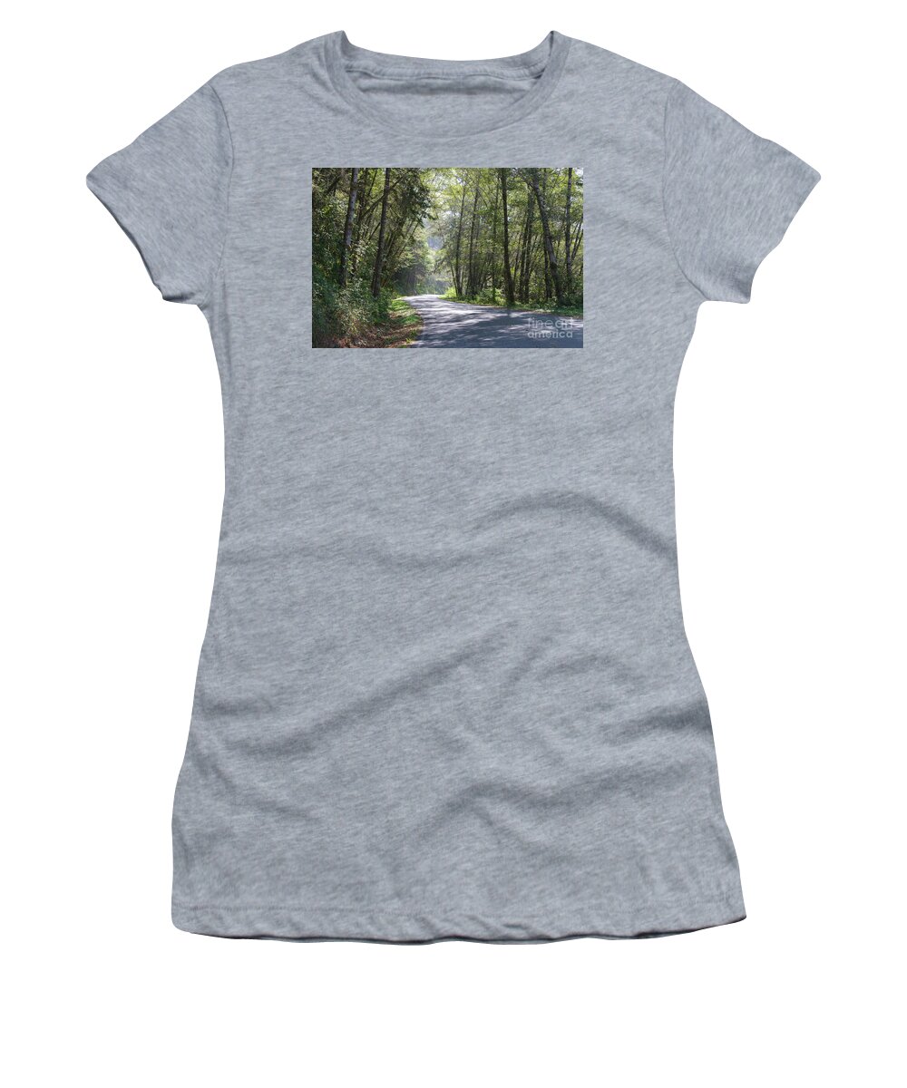 Road Women's T-Shirt featuring the photograph Lonely Road on the North Coast by Jeff Hubbard