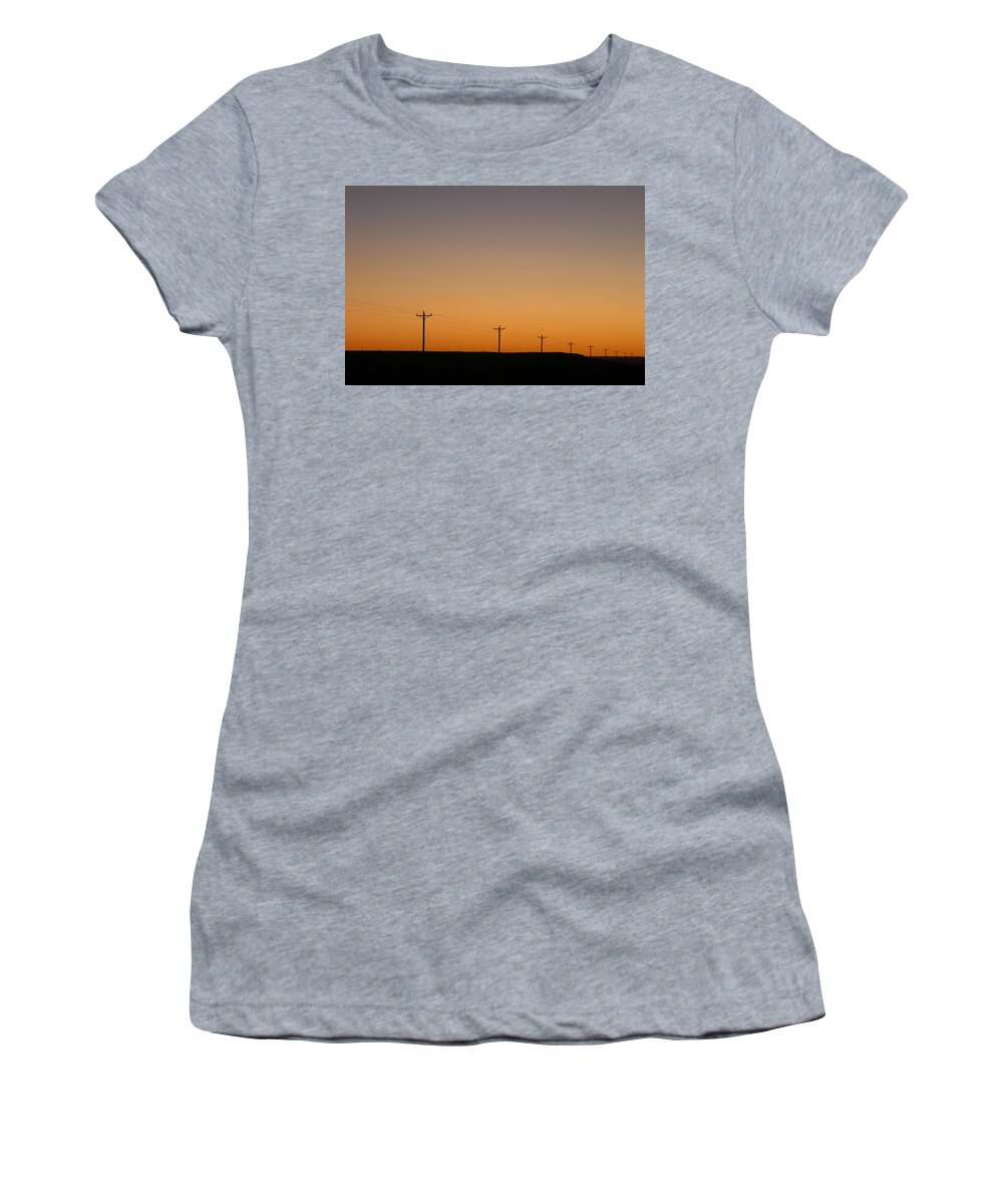 Sunset Women's T-Shirt featuring the photograph Lonesome Road - Wyoming by DArcy Evans