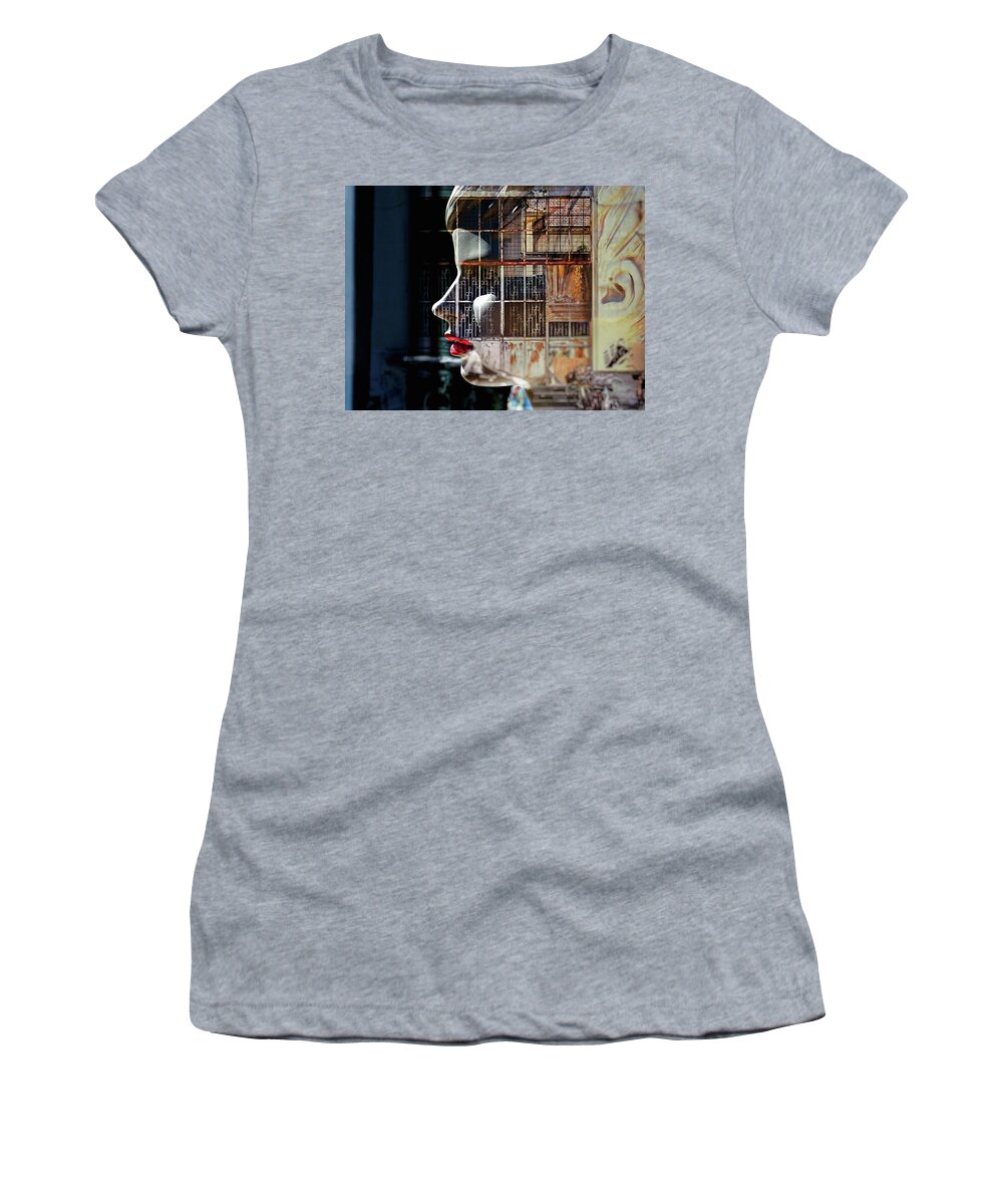 Building Women's T-Shirt featuring the photograph Looking at the old building by Gabi Hampe