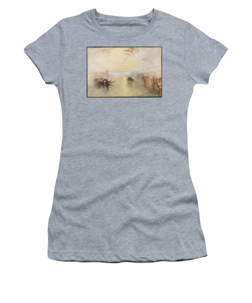 Joseph Mallord William Turner 1775�1851  St Benedetto Women's T-Shirt featuring the painting Looking towards Fusina by Joseph Mallord