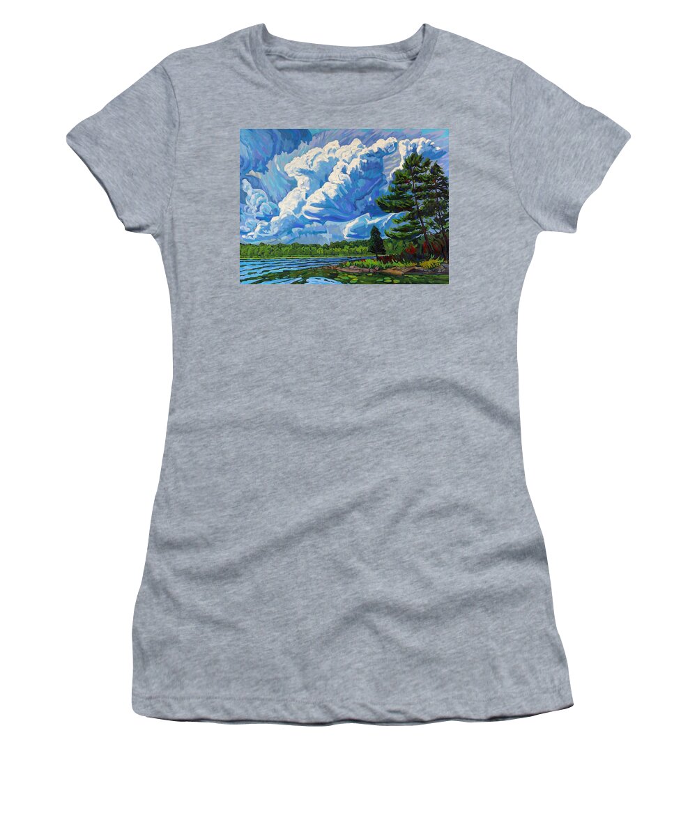 1743 Women's T-Shirt featuring the painting Looks Like Thunder by Phil Chadwick