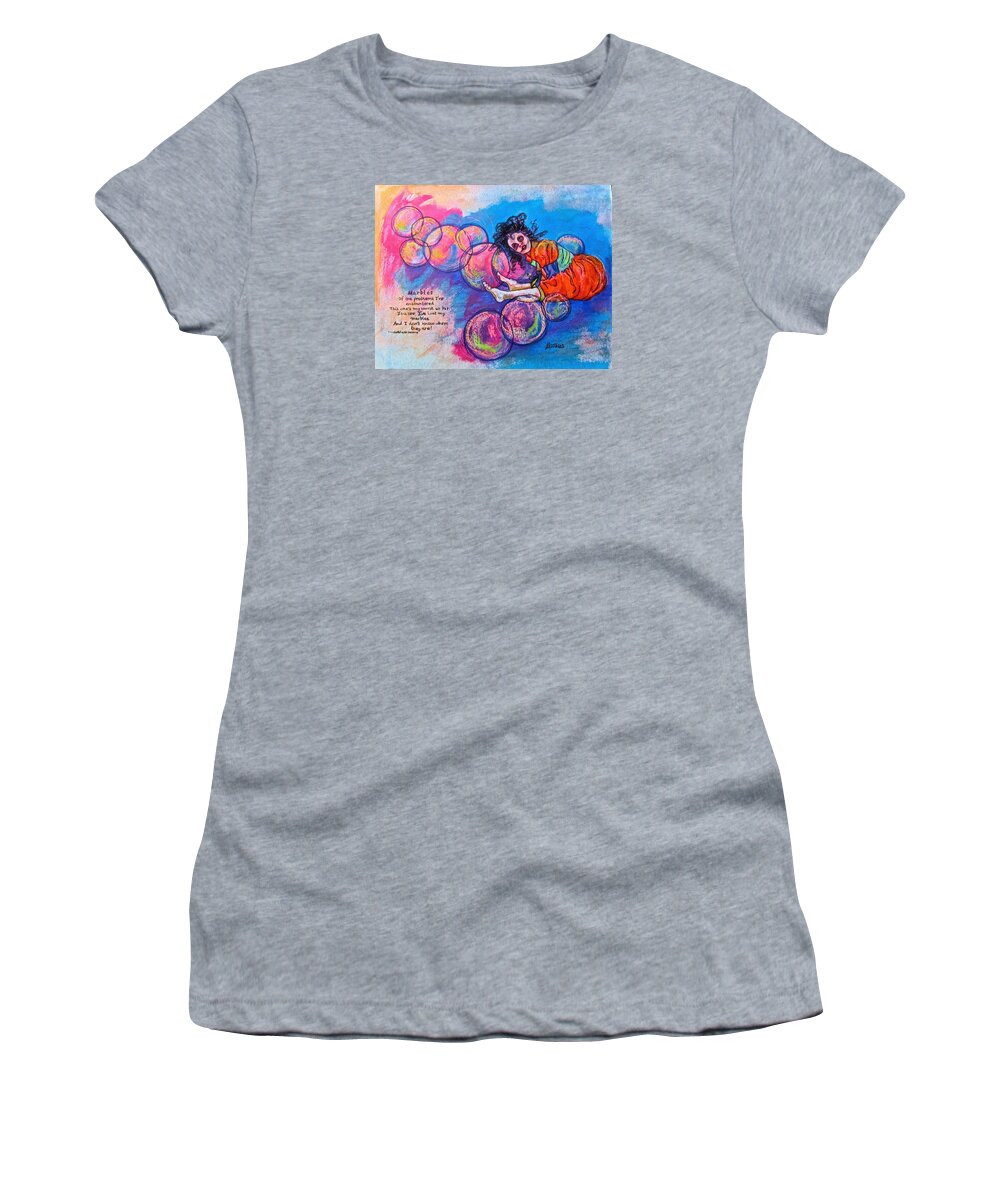 Doll Women's T-Shirt featuring the painting Lost my Marbles by Barbara O'Toole