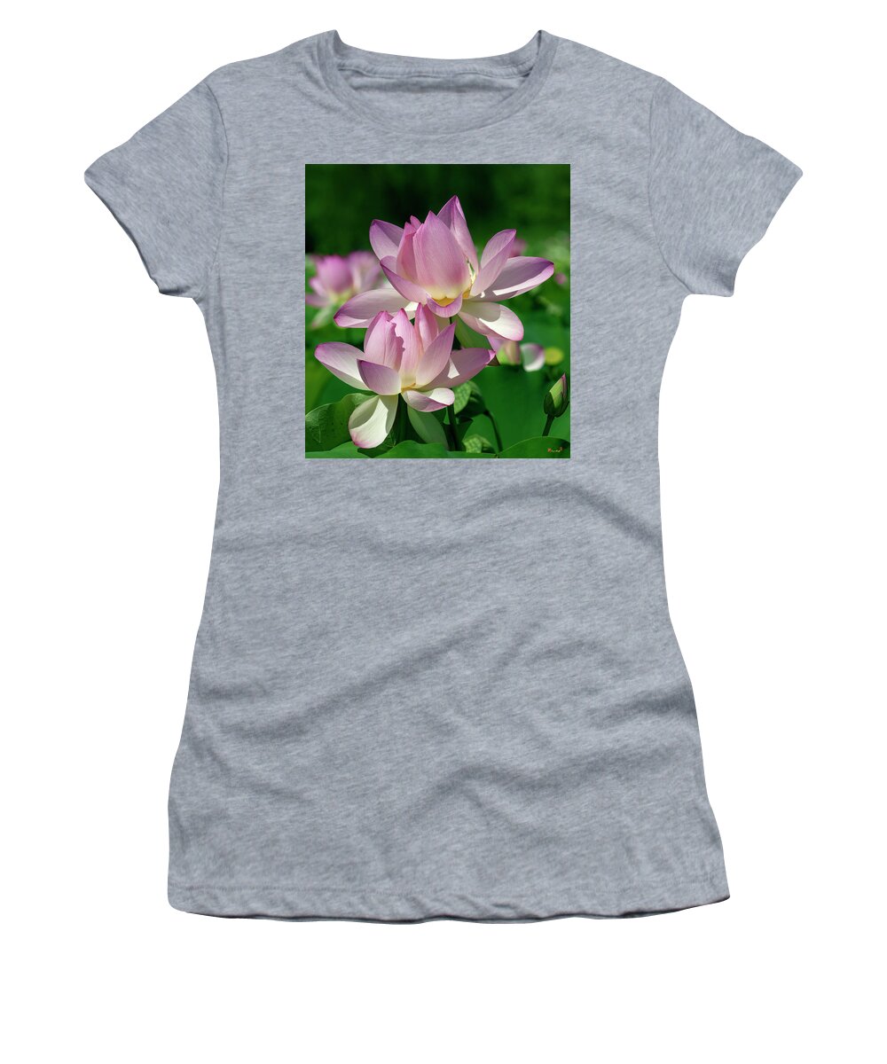Lotus Women's T-Shirt featuring the photograph Lotus--Sisters i DL0082 by Gerry Gantt
