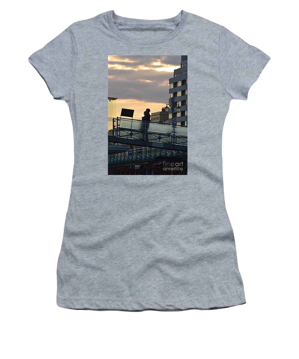 Love At Sunset Women's T-Shirt featuring the photograph Love at Sunset by Andy Thompson