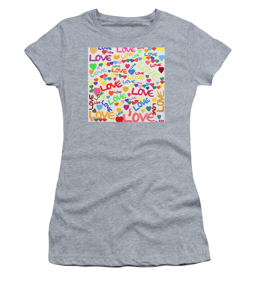 Love Women's T-Shirt featuring the drawing Love Story by Hagit Dayan
