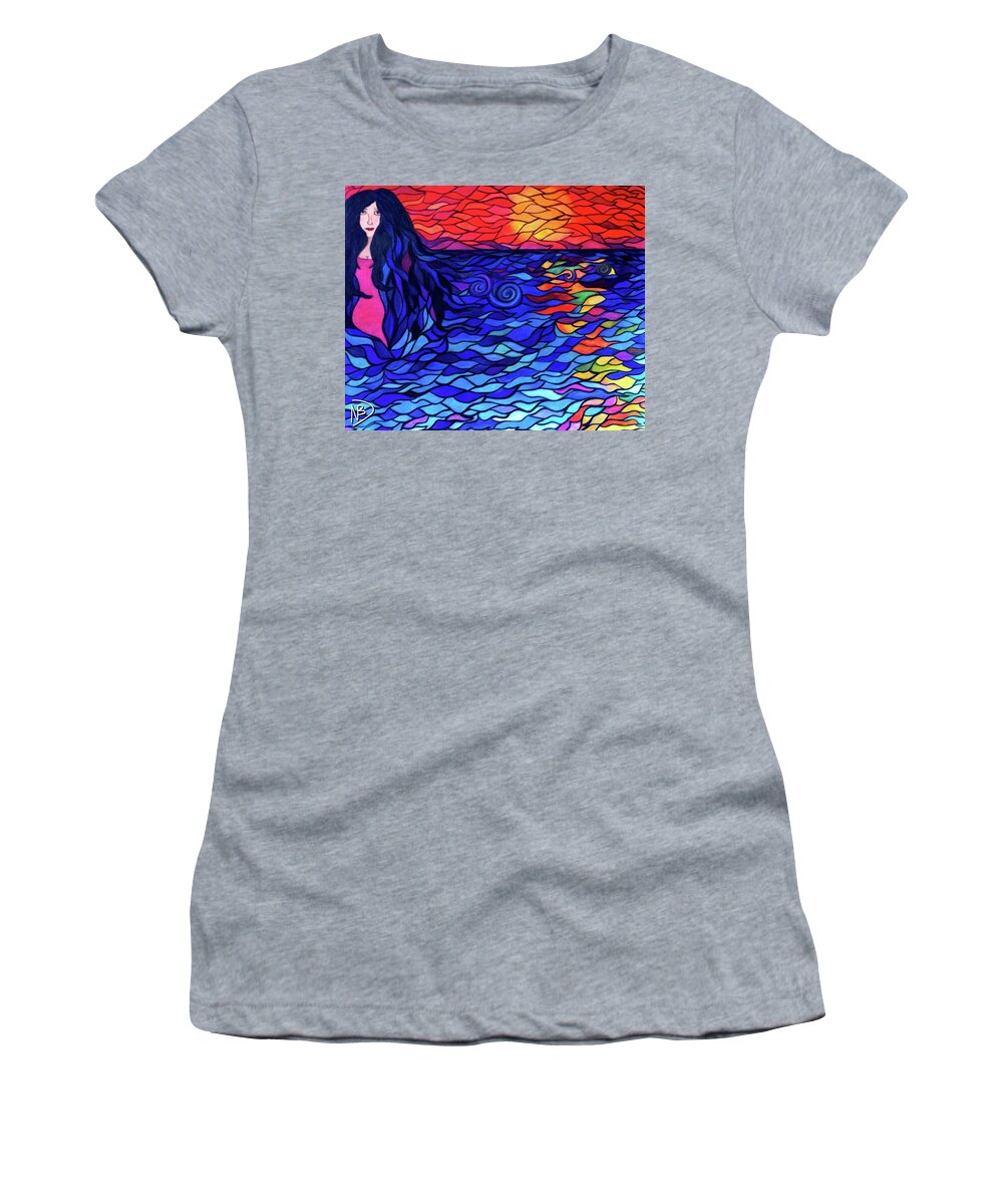 Ocean Women's T-Shirt featuring the painting Lovely Lydia by Nicole Dumond-Barry
