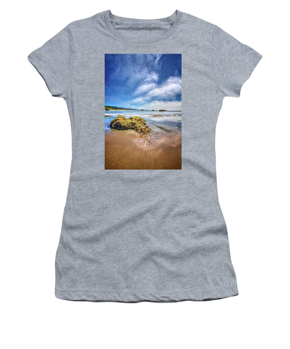 Boats Women's T-Shirt featuring the photograph Low Tide on the Pacific Coast by Debra and Dave Vanderlaan