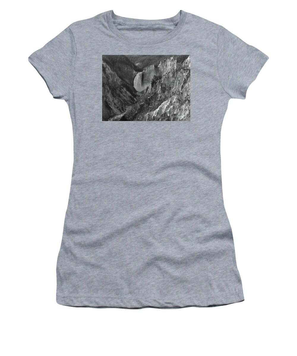 Landscape Women's T-Shirt featuring the photograph Lower Falls by Sheila Ping