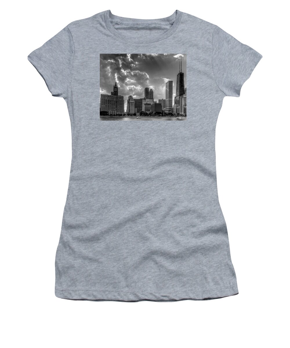 Chicago Women's T-Shirt featuring the photograph Luminous Chicago by John Roach