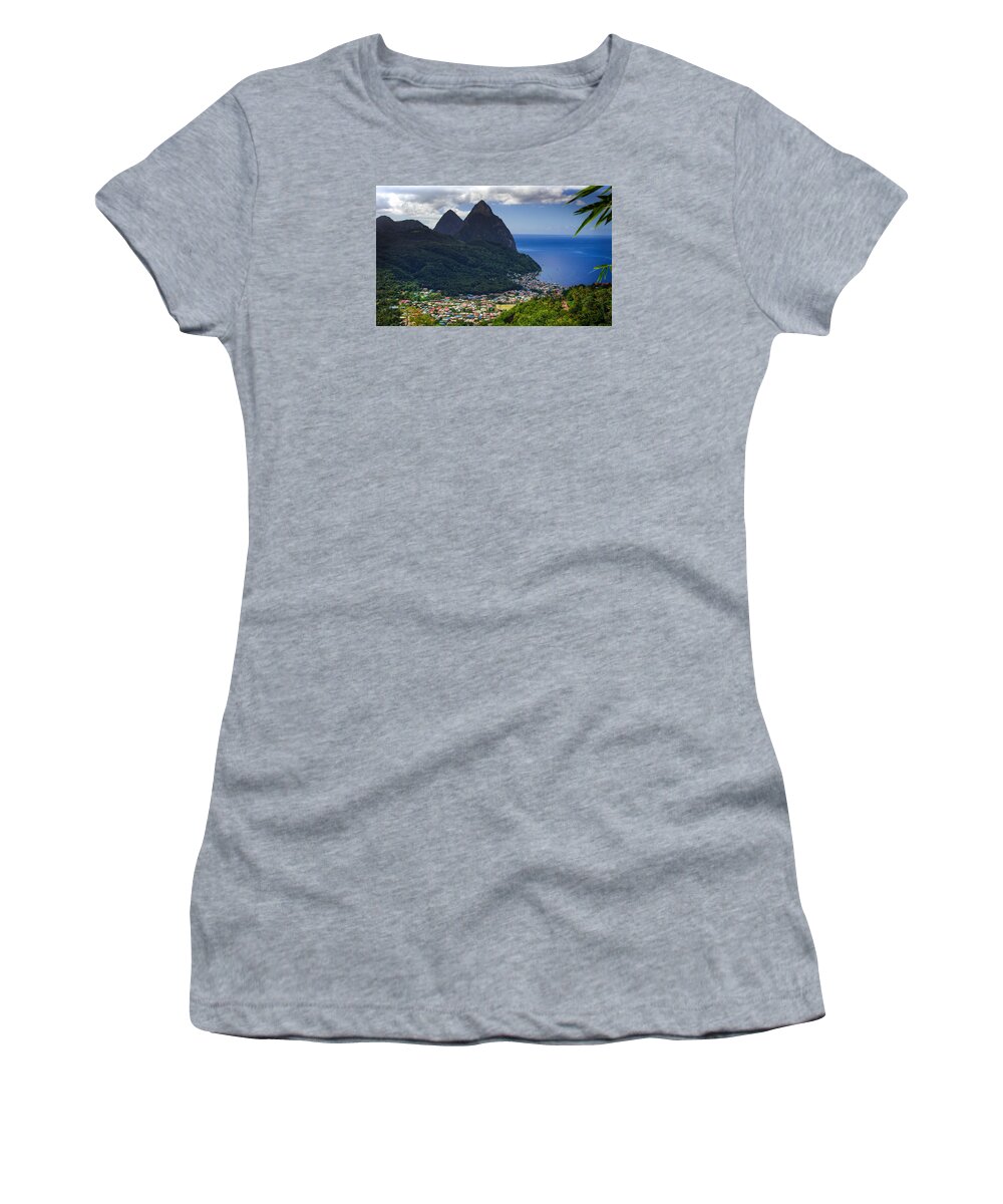 Saint Lucia Women's T-Shirt featuring the photograph LURE of SAINT LUCIA by Karen Wiles