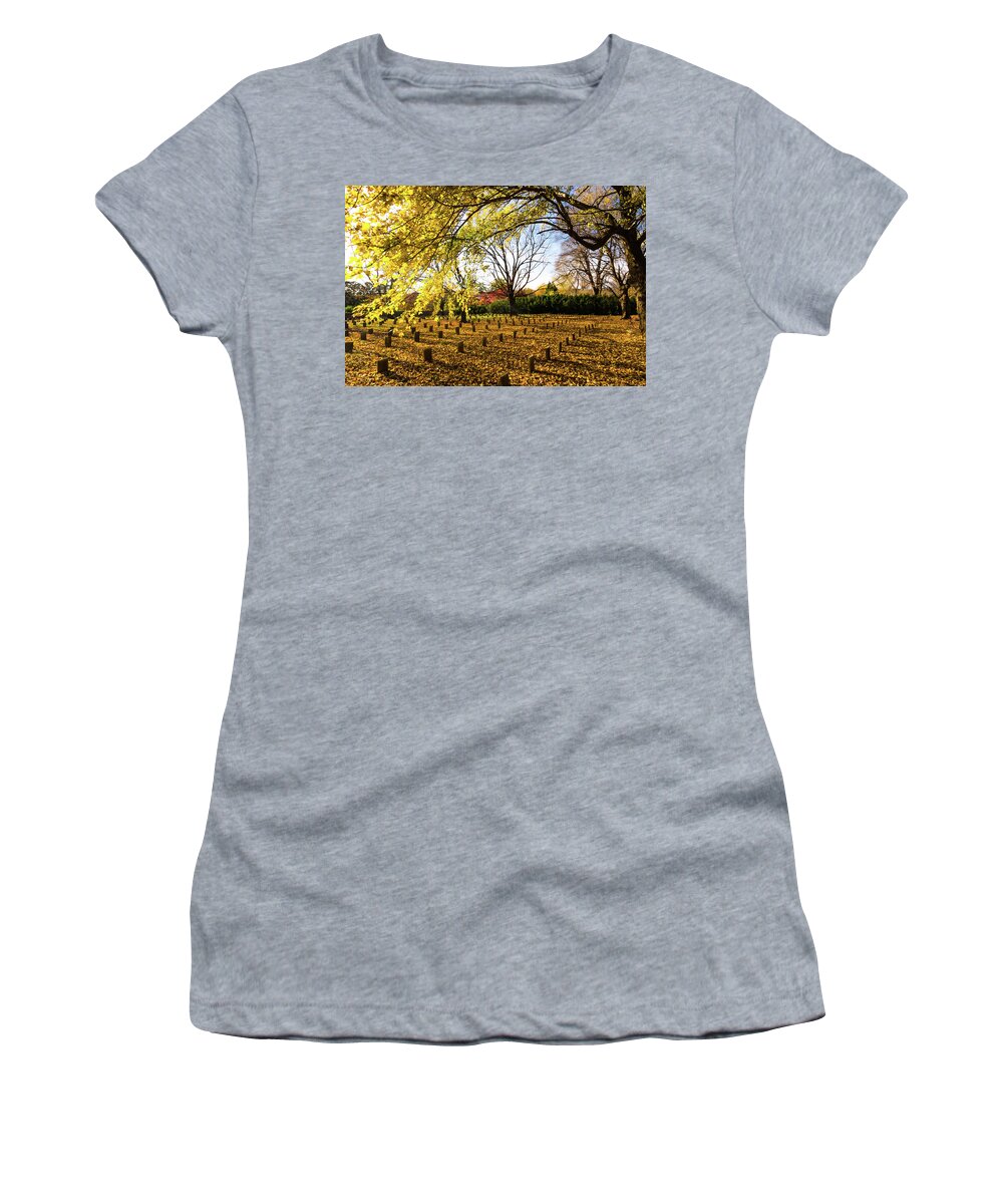 Lynchburg Women's T-Shirt featuring the photograph Lynchburg Old City Cemetery in Autumn by Norma Brandsberg