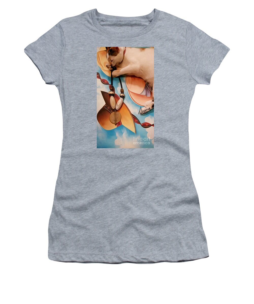 #fania Simon Women's T-Shirt featuring the mixed media Ma Belle by Fania Simon