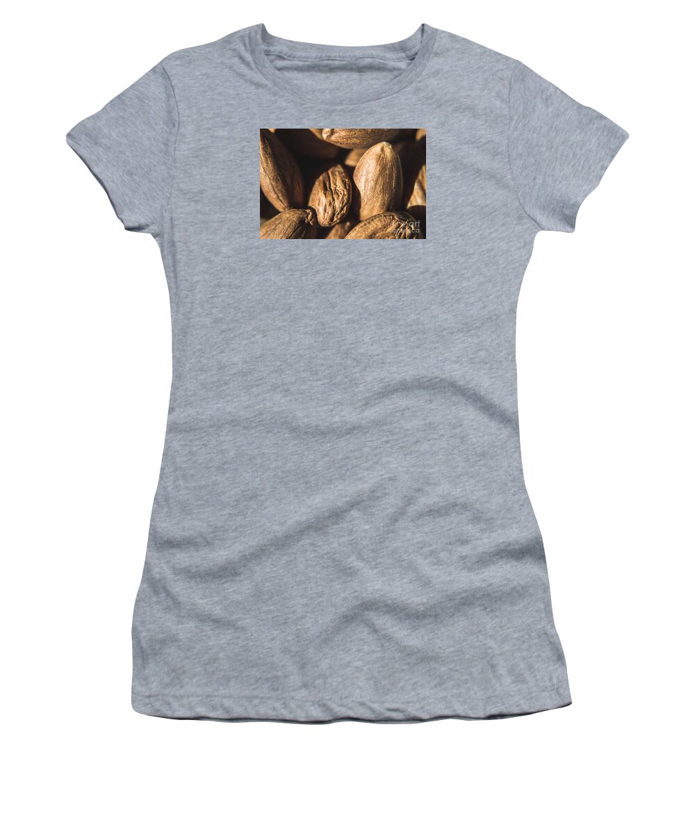 Almonds Women's T-Shirt featuring the photograph Macro Almonds by Jorgo Photography