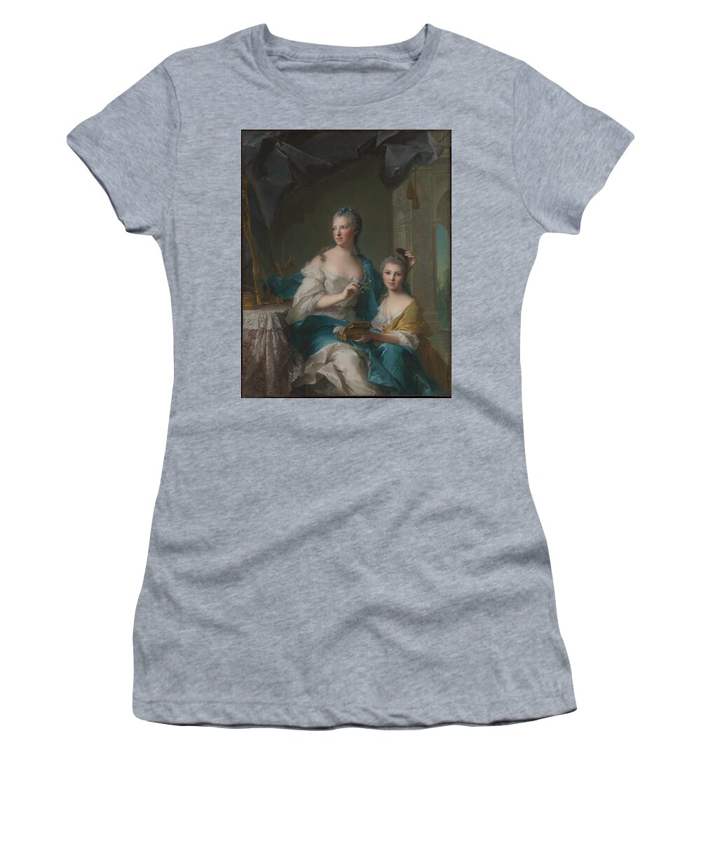 Jean Marc Nattier (french Women's T-Shirt featuring the painting Madame Marsoler with daughter by MotionAge Designs