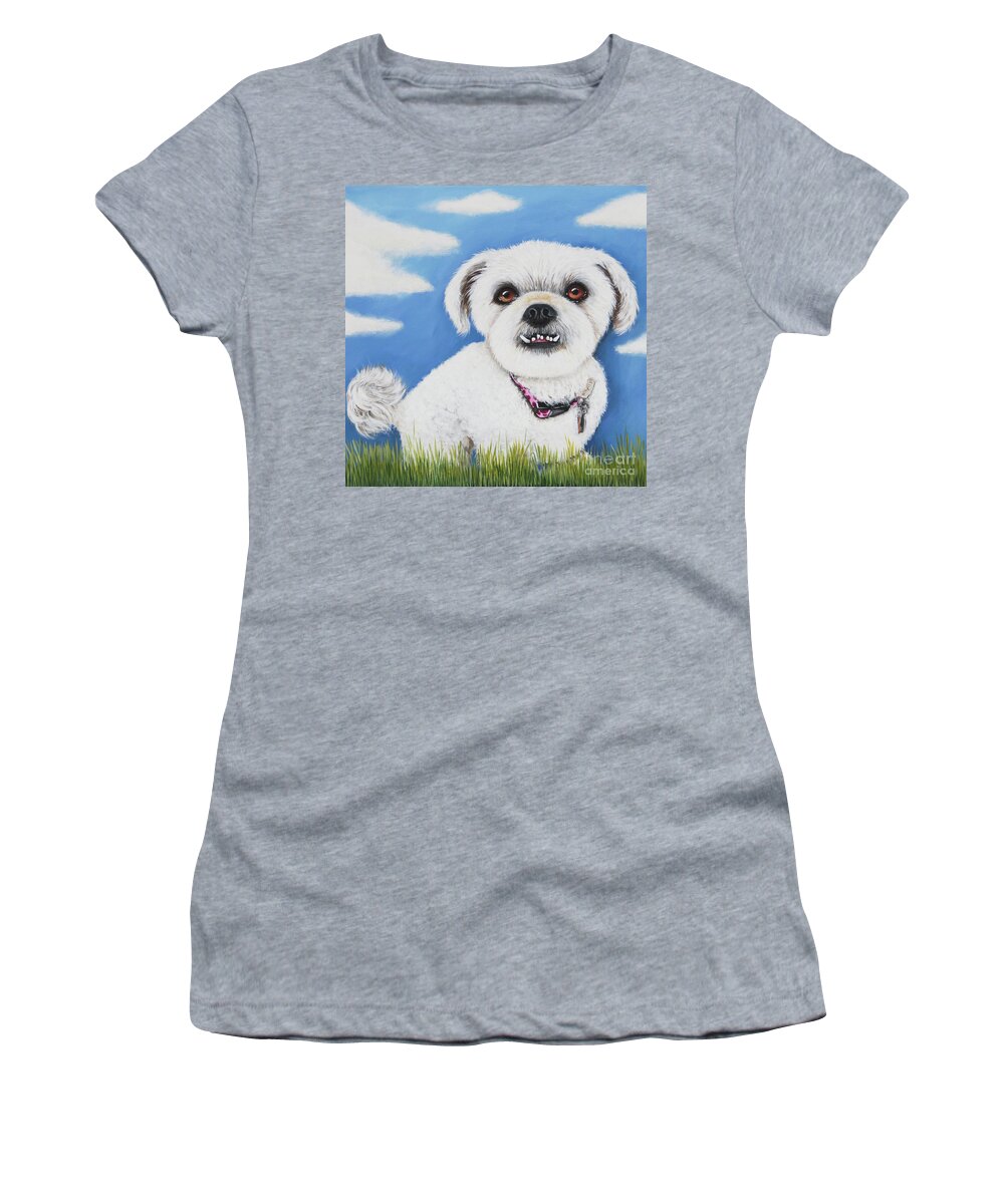 Maddie Women's T-Shirt featuring the painting Maddie's sky by Lucia Stewart