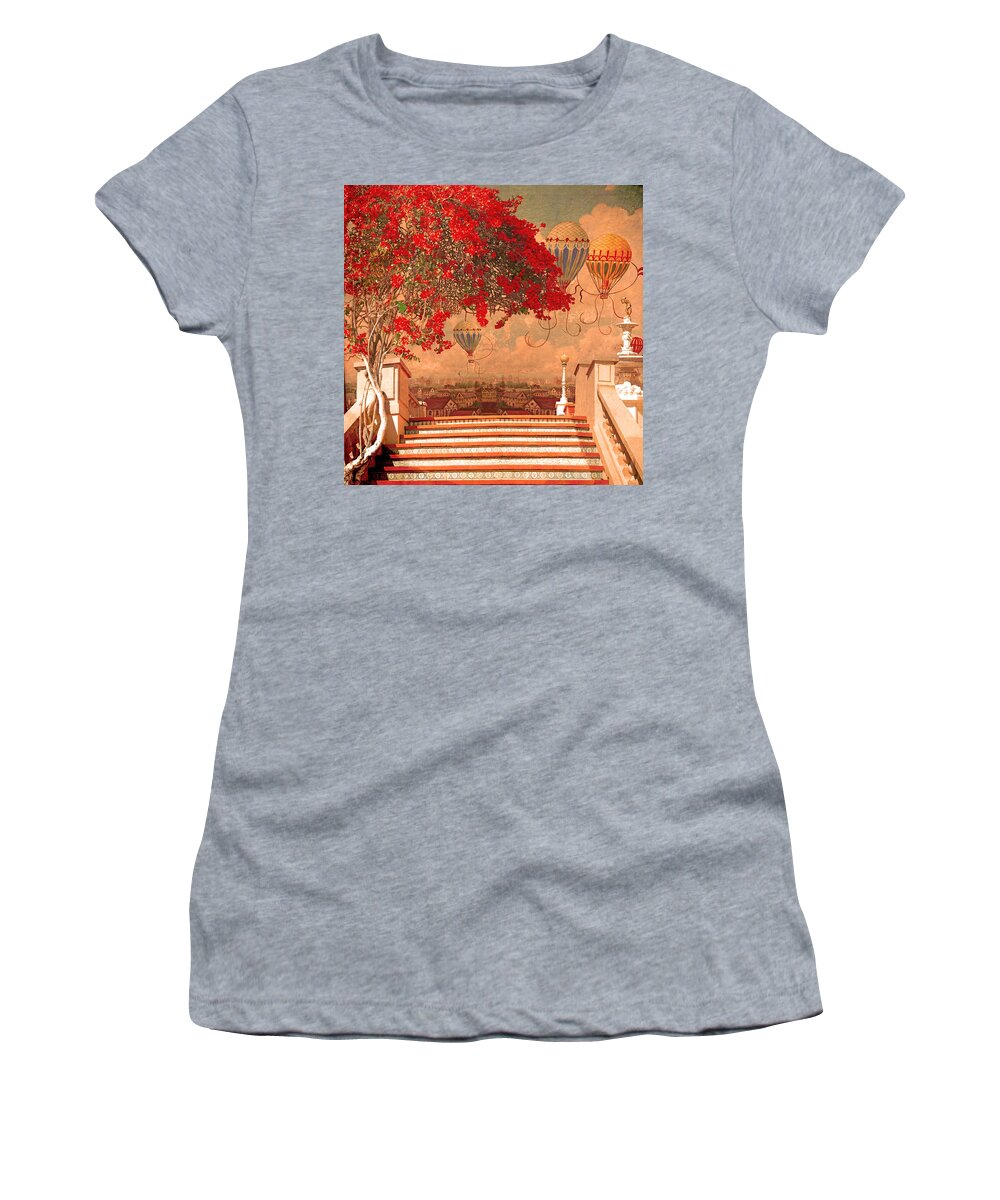 Hot Air Balloons Women's T-Shirt featuring the photograph Magical Kindom by Jeff Burgess