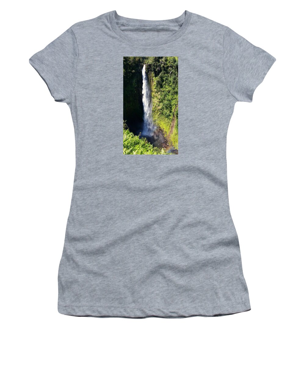 Pamela Walton Women's T-Shirt featuring the photograph Majestic Akaka Falls by Pamela Walton