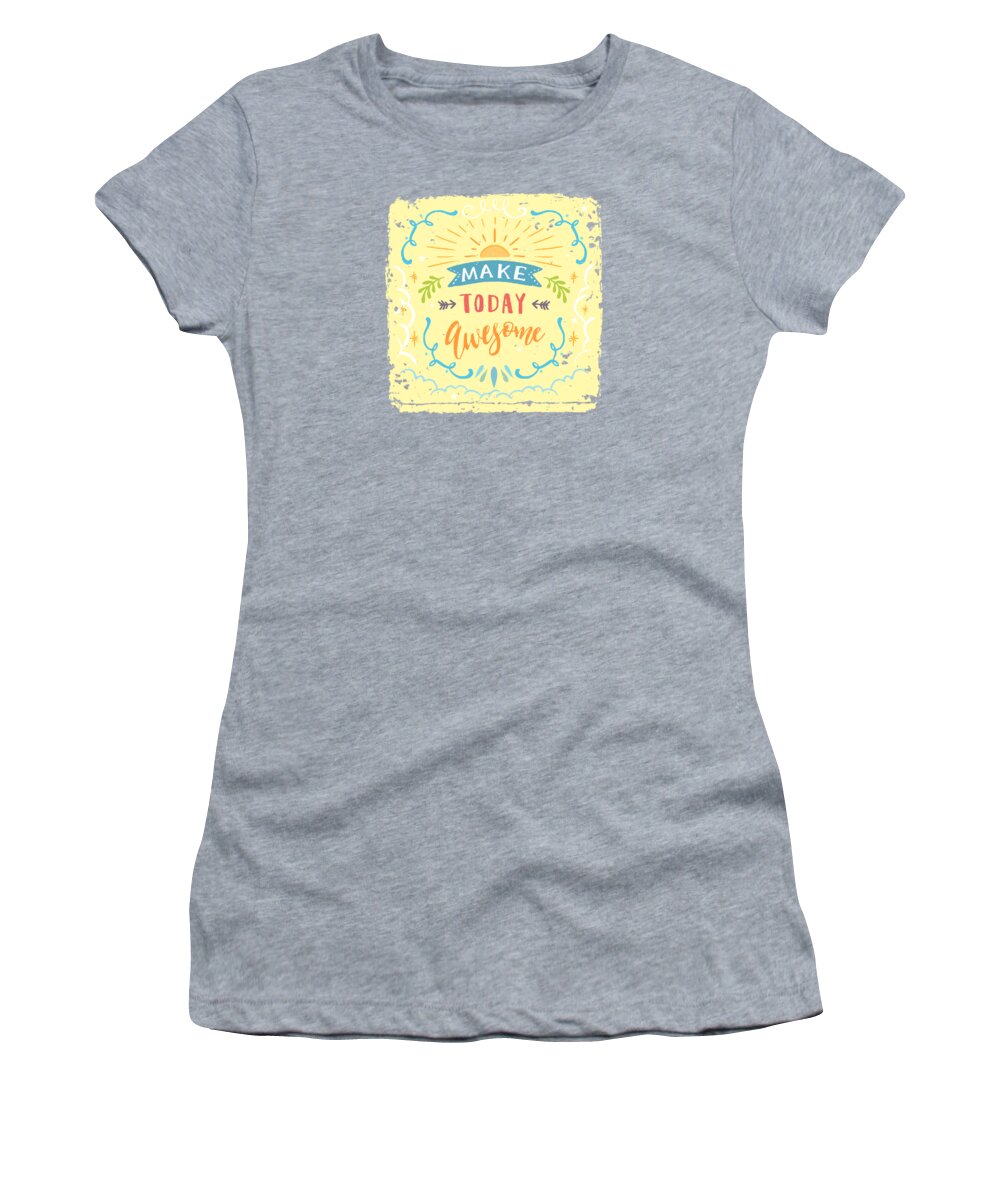 Graphic-design Women's T-Shirt featuring the painting Make Today Awesome by Little Bunny Sunshine
