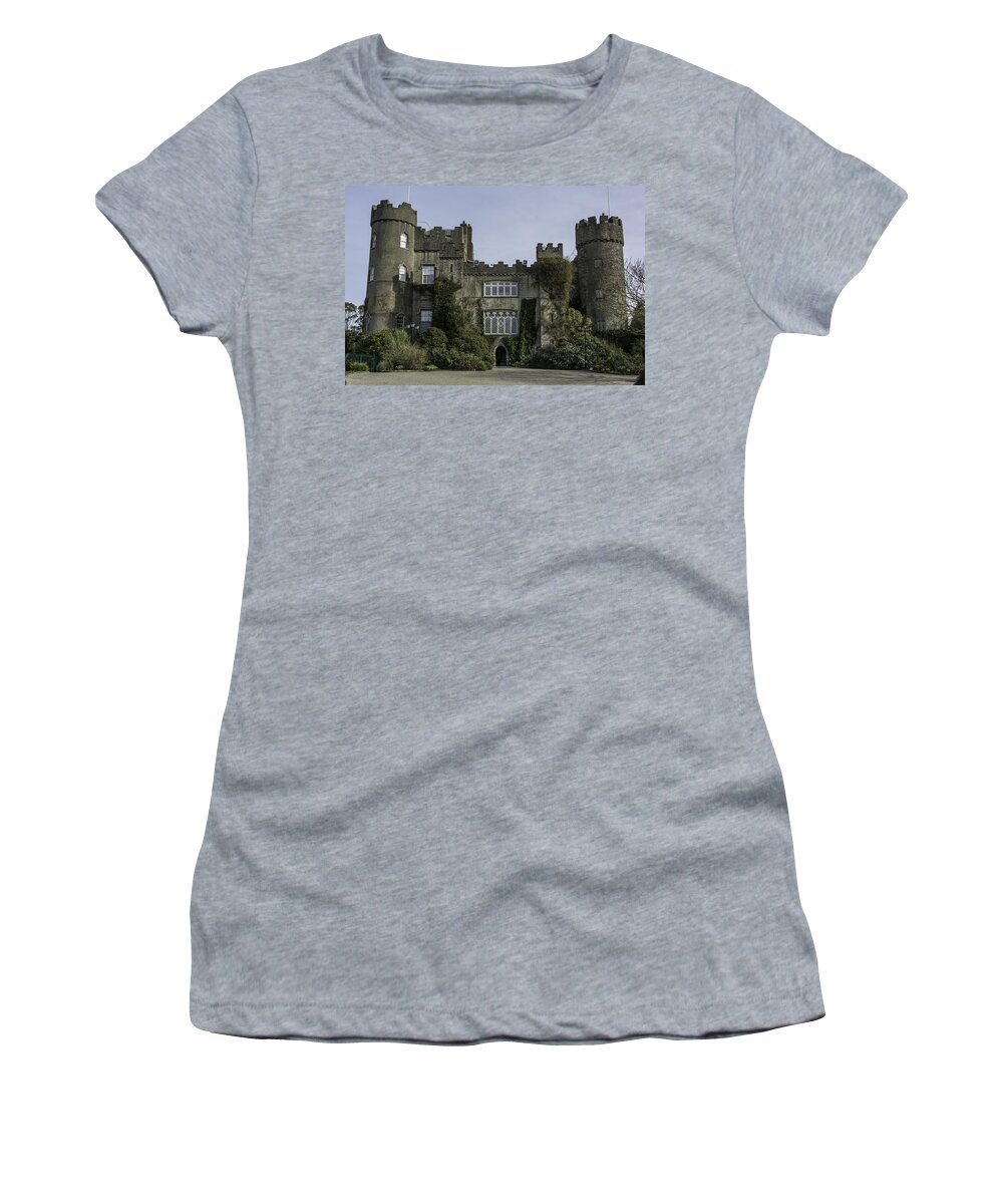 Original Women's T-Shirt featuring the photograph Malahide Castle, Dublin, Ireland by WAZgriffin Digital