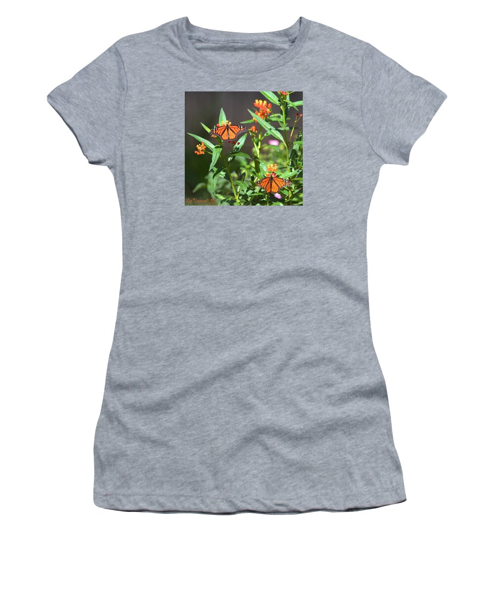 Monarch Women's T-Shirt featuring the photograph Male Monarch Butterflies by Liz Vernand
