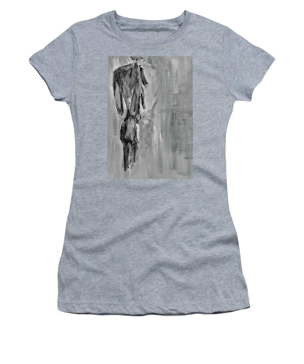 Male Nude Women's T-Shirt featuring the painting Male Nude 3 by Julie Lueders 