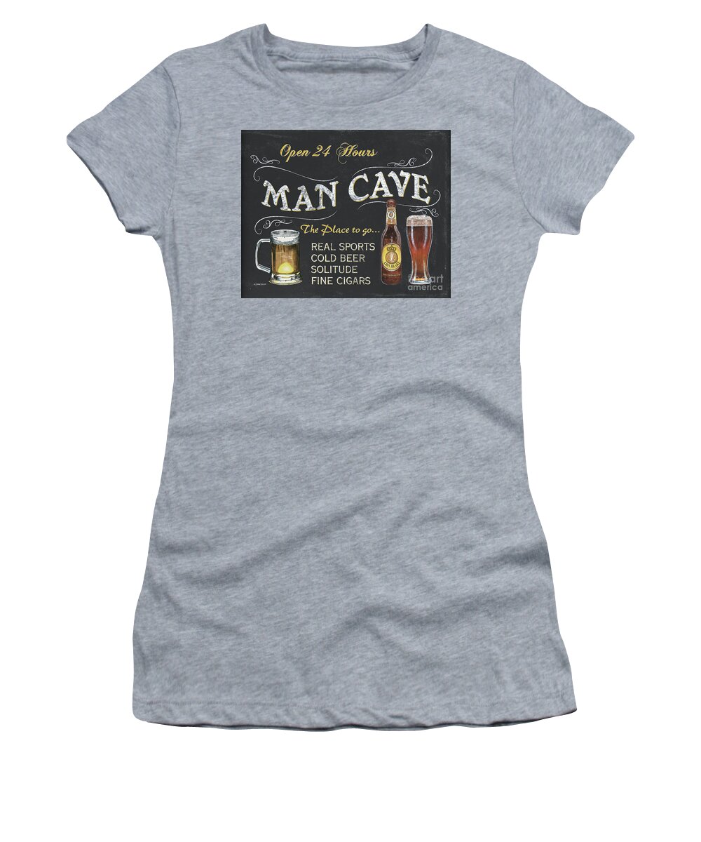 Sports Women's T-Shirt featuring the painting Man Cave Chalkboard Sign by Debbie DeWitt
