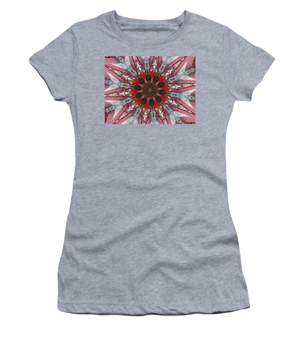 Digital Photography Women's T-Shirt featuring the digital art Mandala of glass by Wendy Le Ber