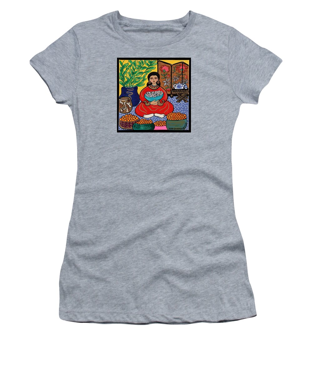 Mandarins Women's T-Shirt featuring the painting Mandarin Daze by Susie Grossman