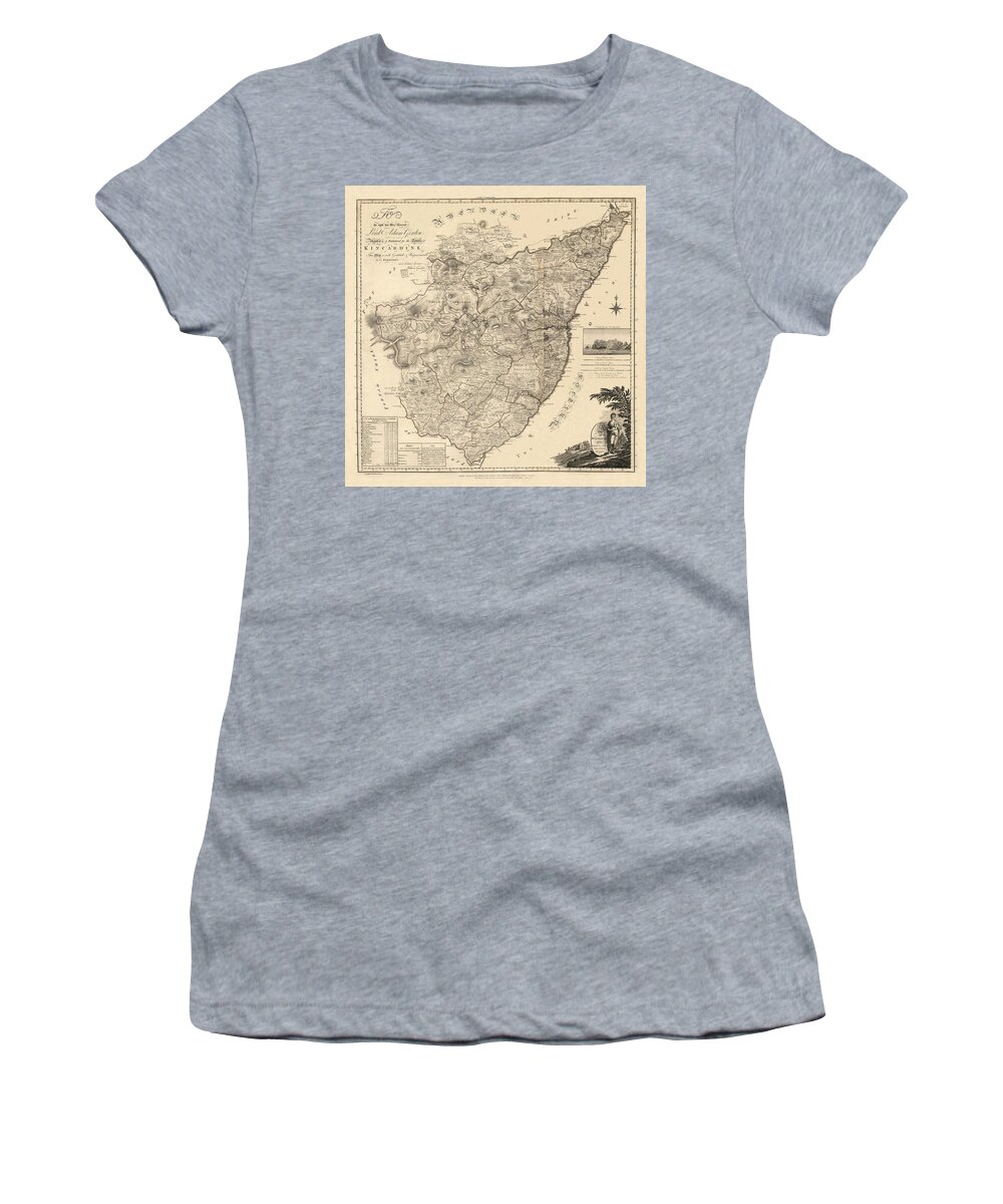 Map Of Kincardine Women's T-Shirt featuring the photograph Map Of Kincardine 1774 by Andrew Fare